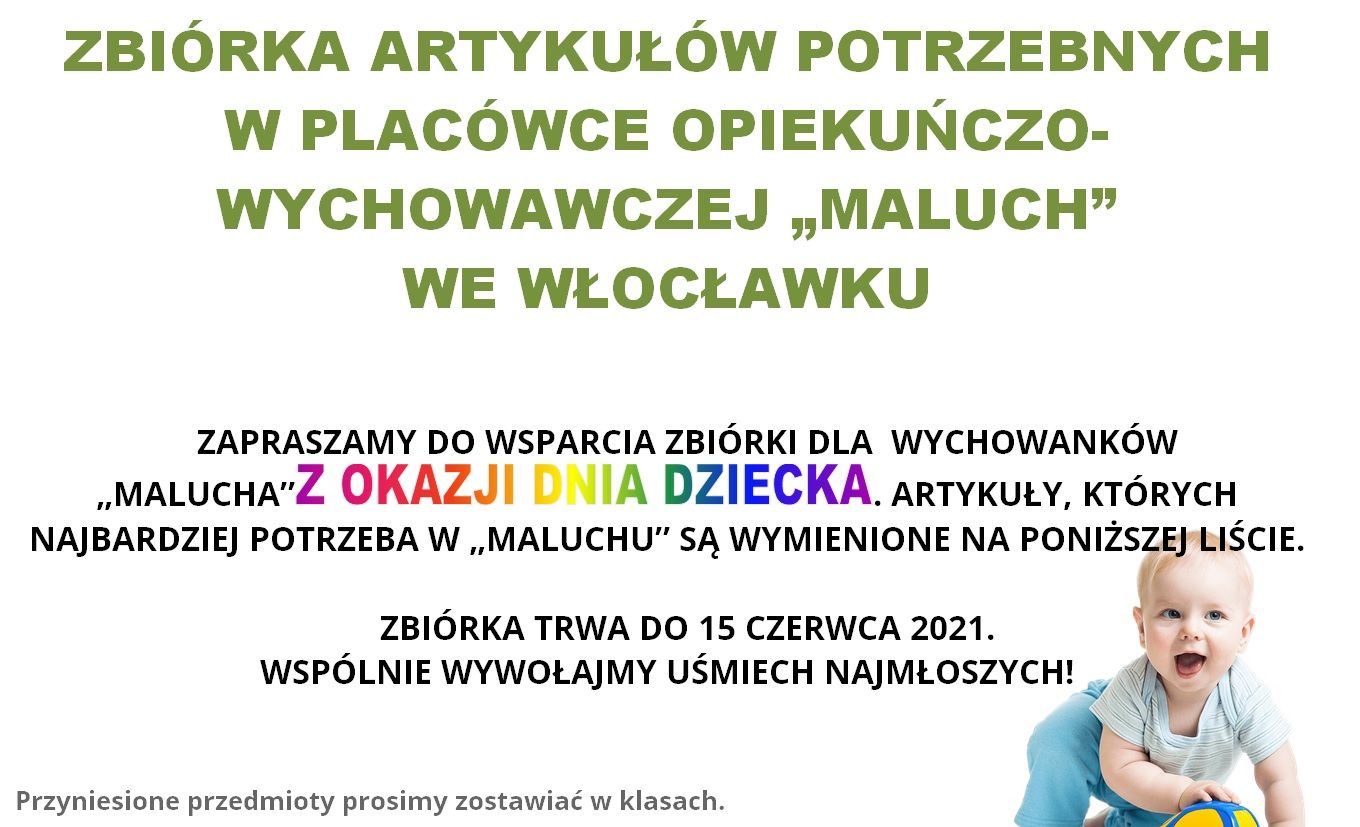 Zbiórka artykułów potrzebnych w placówce 